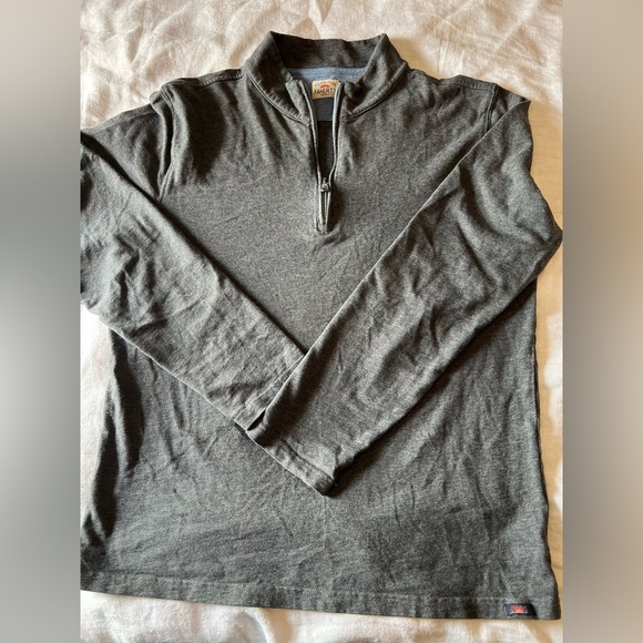 Faherty Gray Quarter Zip Up Pull Over Sweater Soft Knit Classic - Picture 1 of 7